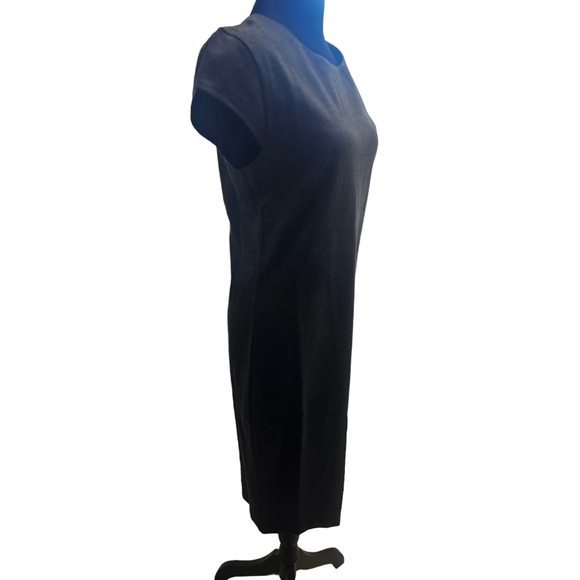 NWT Gray Zip Up Cap Sleeve Bodycon Midi Dress Large - Picture 5 of 7